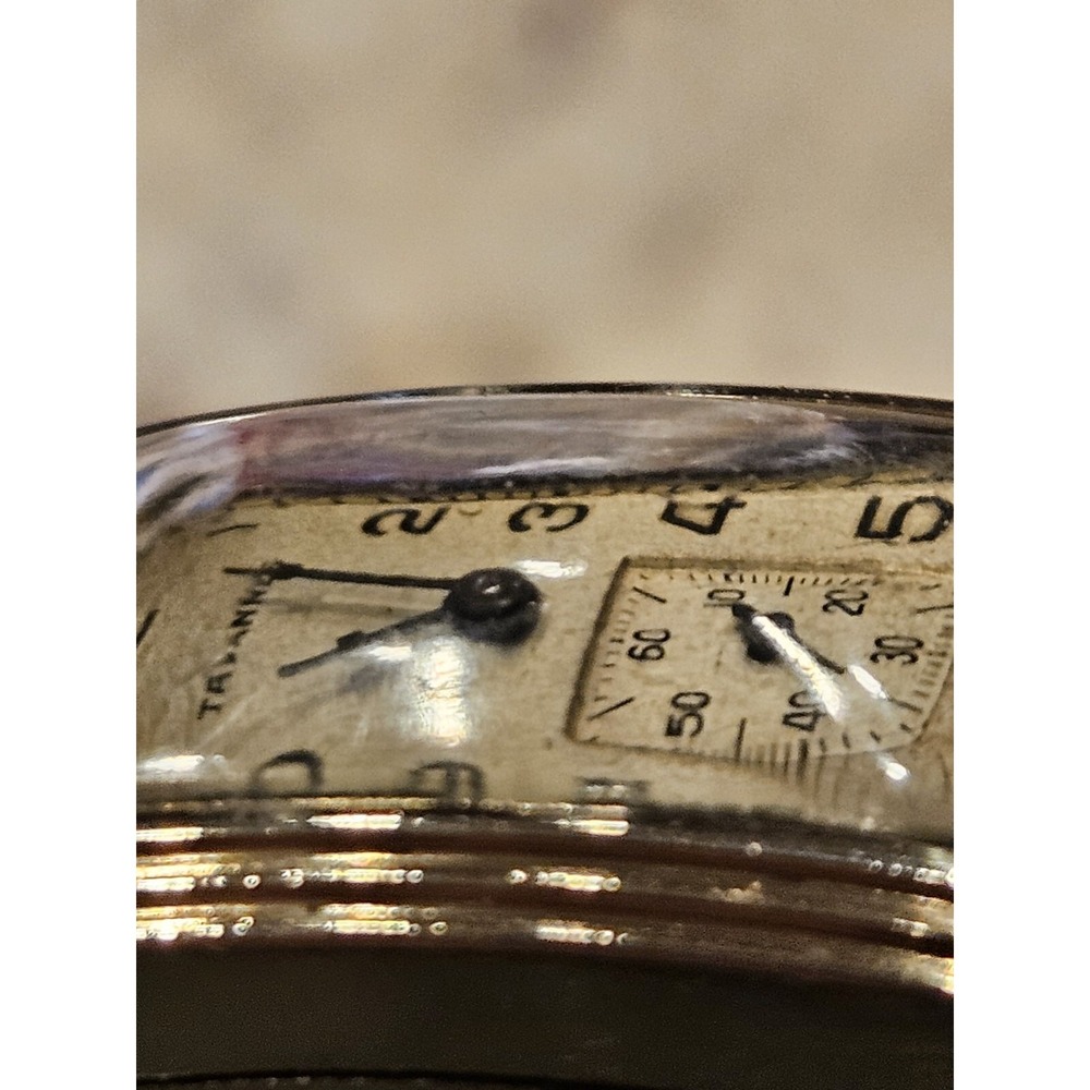 Vintage‎ Tavannes Art Deco Watch Shock Gold Tone Clamshell Case Needs Service - Picture 3 of 15
